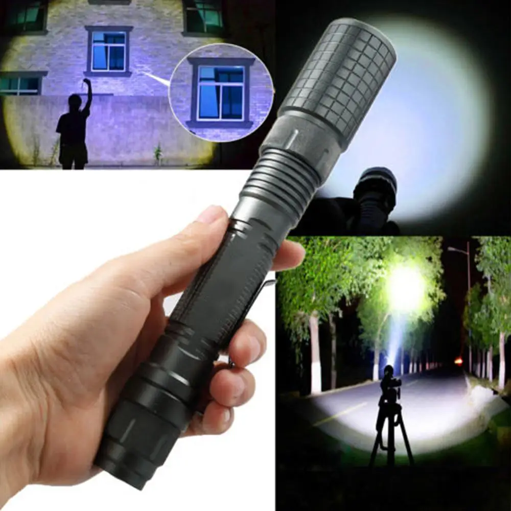 

10000LM Focus XML T6 LED Flashlight 5Modes Adjustable focus Torch Lamp Waterproof Flashlight