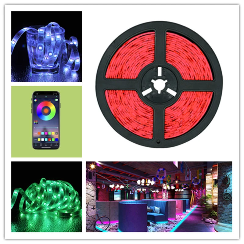 

LED Strip Lights WIFI luces Led SMD60 RGB5050 Waterproof Flexible Lamp Tape Ribbon With Diode Tape DC 12V Christmas decoration