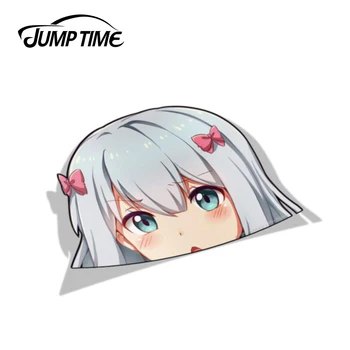 

Jump Time 13cm x 9cm Funny Waterproof Kawii Cute Girl Car Stickers Car Decals For Eromanga Sensei Anime Vinyl Car Wrap