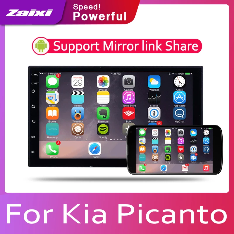ZaiXi 2din автомобильный мультимедийный Android Автомагнитола для Kia Picanto Morning 2004 ~ 2011 WiFi