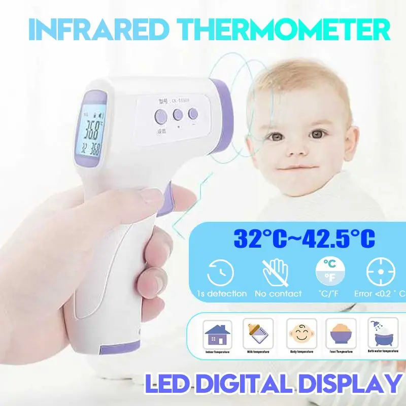 

High precision Non-contact Infrared Digital Thermometer Adult Baby Forehead Body Handheld IR Thermometer Guns Temperature Meter