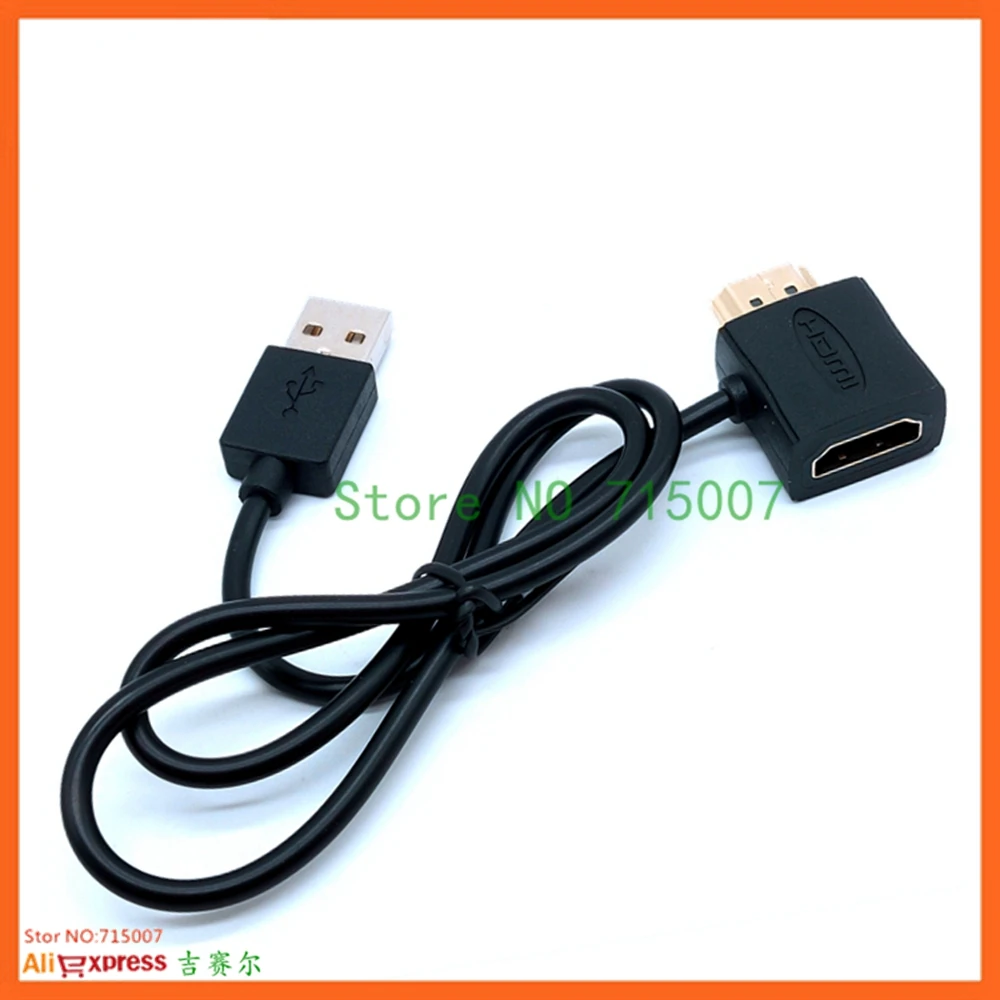 HDMI Мужской к USB Женский адаптер портативный HDMI Мужской к женскому адаптеру с USB 2,0 удлинитель Кабель питания 50 см для HDTV мужской