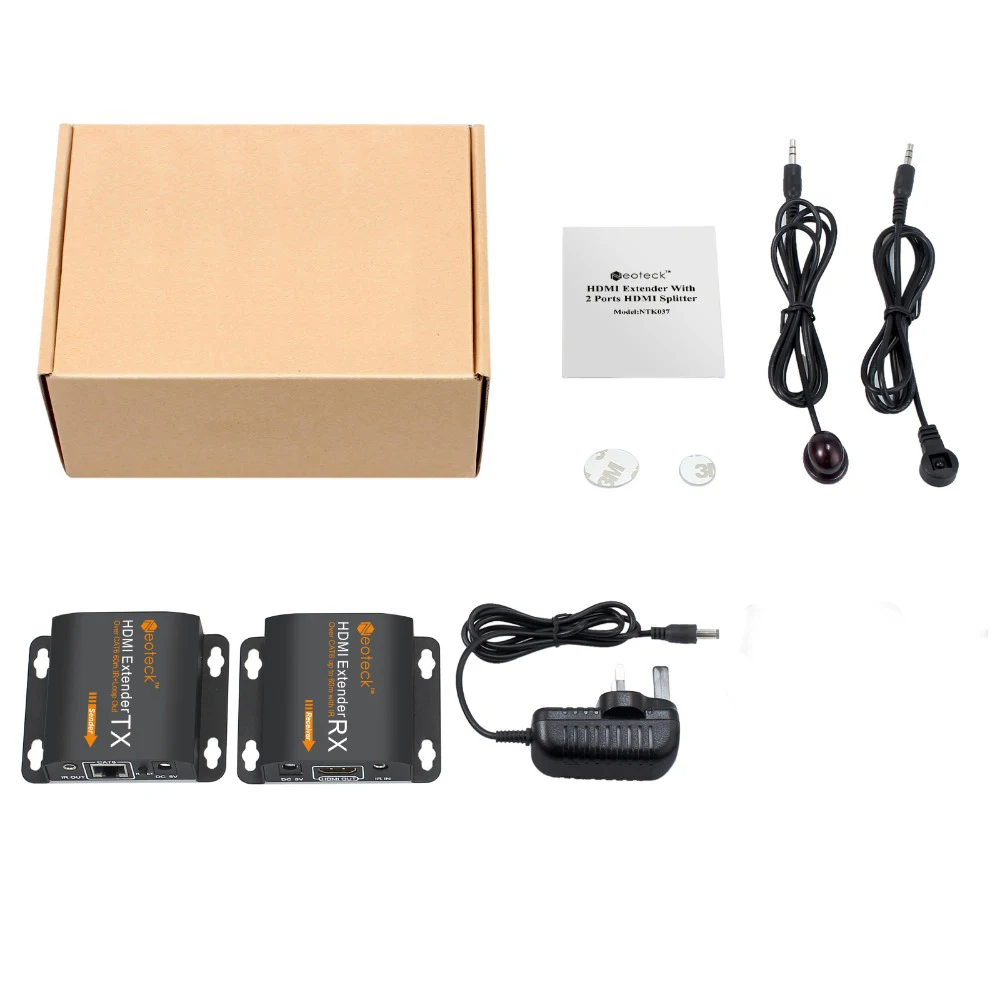 Удлинитель Neoteck HDMI с 2 портами сплиттер 1080p удлинитель 50 м передатчик RJ45 TX/RX ИК