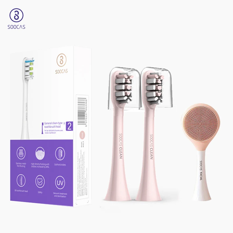 SOOCAS-Cabezal de cepillo de dientes eléctrico sónico, cepillo de limpieza Facial para Soocas X1 X3 X3U X5