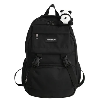 

Teenage Girls School Bags Fashion Black Large School Backpack Book Bag Student Girl Backpack
