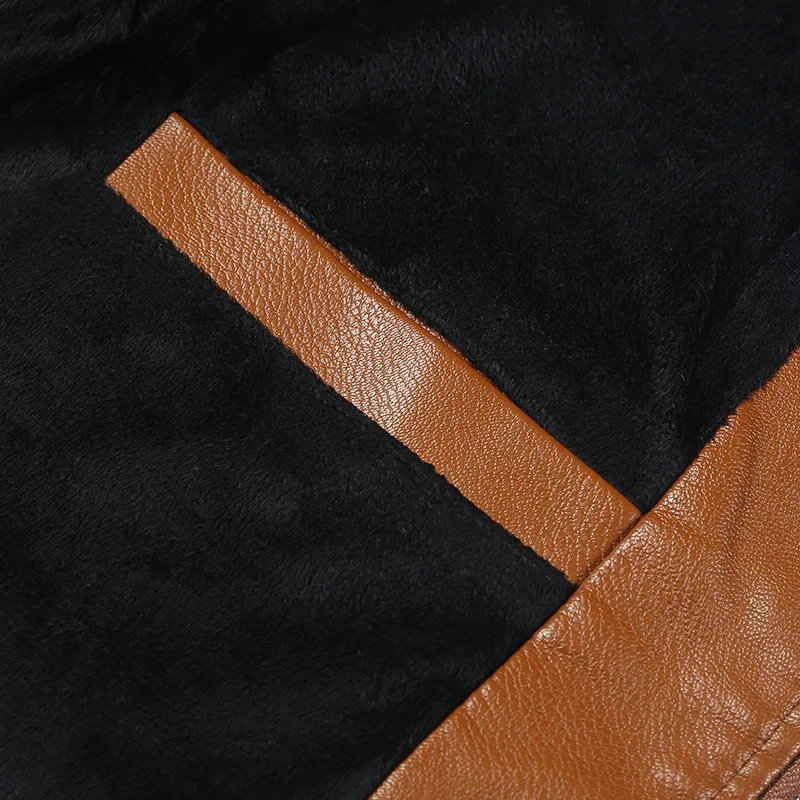 

2019 Europe And America New Style Men Solid Color plus Velvet Jacket Leather Jacket Large Size Pu Jackets