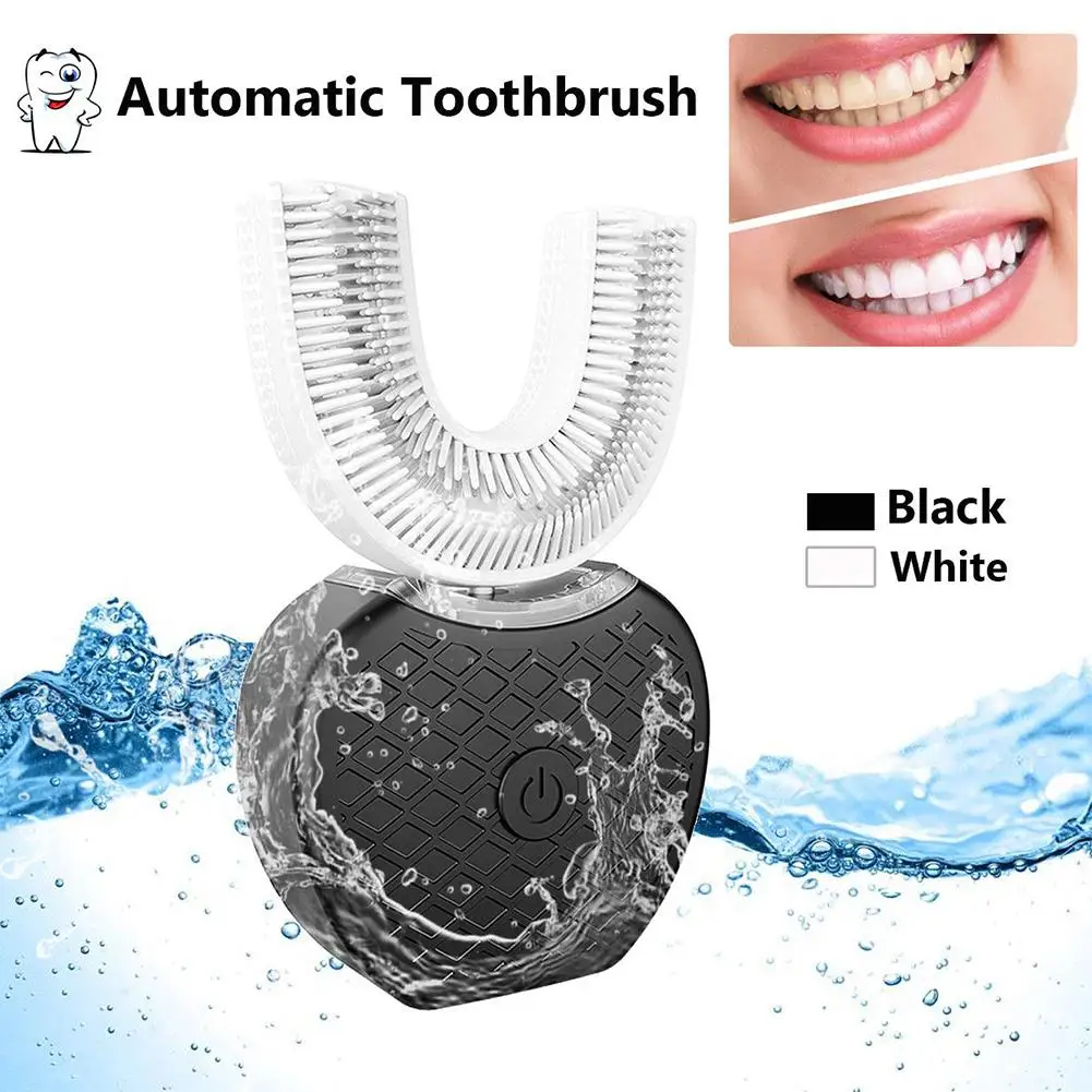 U Shape Electric Toothbrush 360 Degrees Intelligent Automatic Electric Toothbrush 3 Modes USB Tooth Whitening Blue Light U Shape Electric Toothbrush 360 Degrees Intelligent Automatic Electric Toothbrush 3 Modes USB Tooth Whitening Blue Light