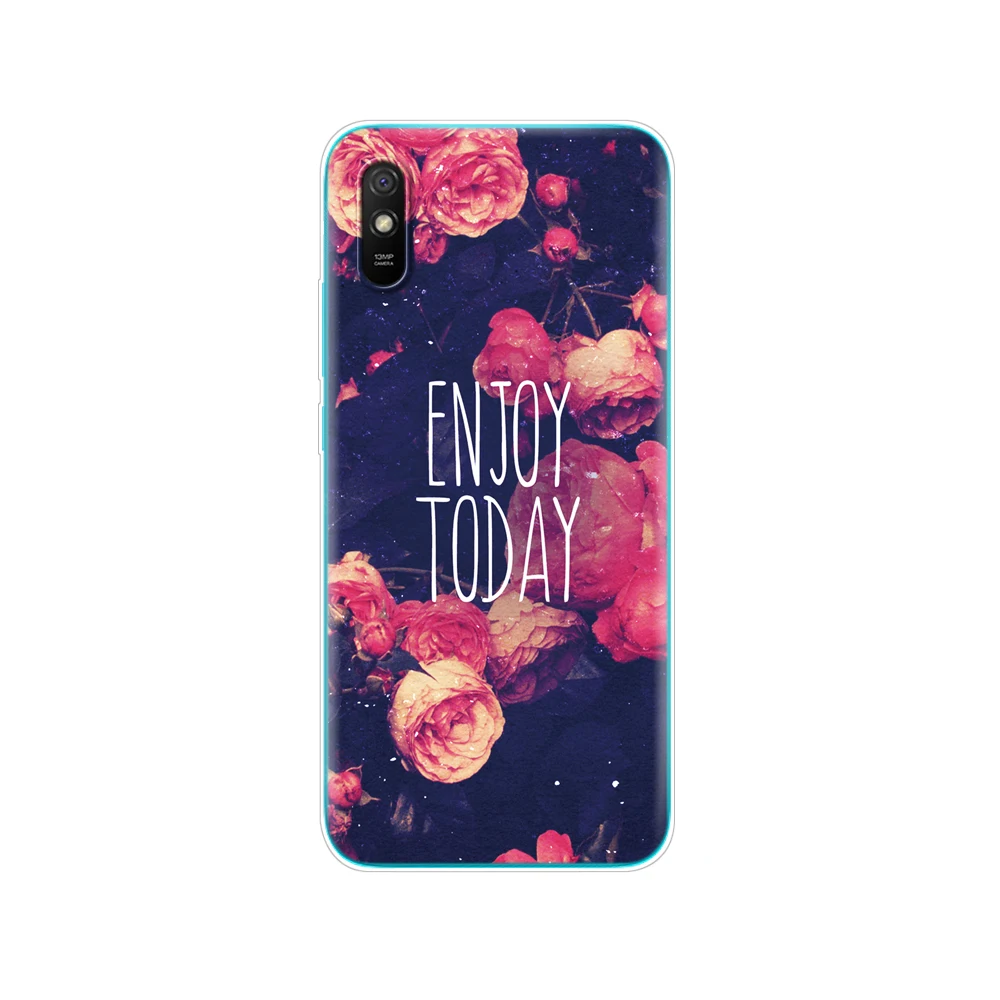 For xiaomi redmi 9A back Case Silicon Back Cover Phone Cases For redmi 9A Soft Case 6.53 inch funds etui bumper coque Cat Flower best phone cases for xiaomi Cases For Xiaomi