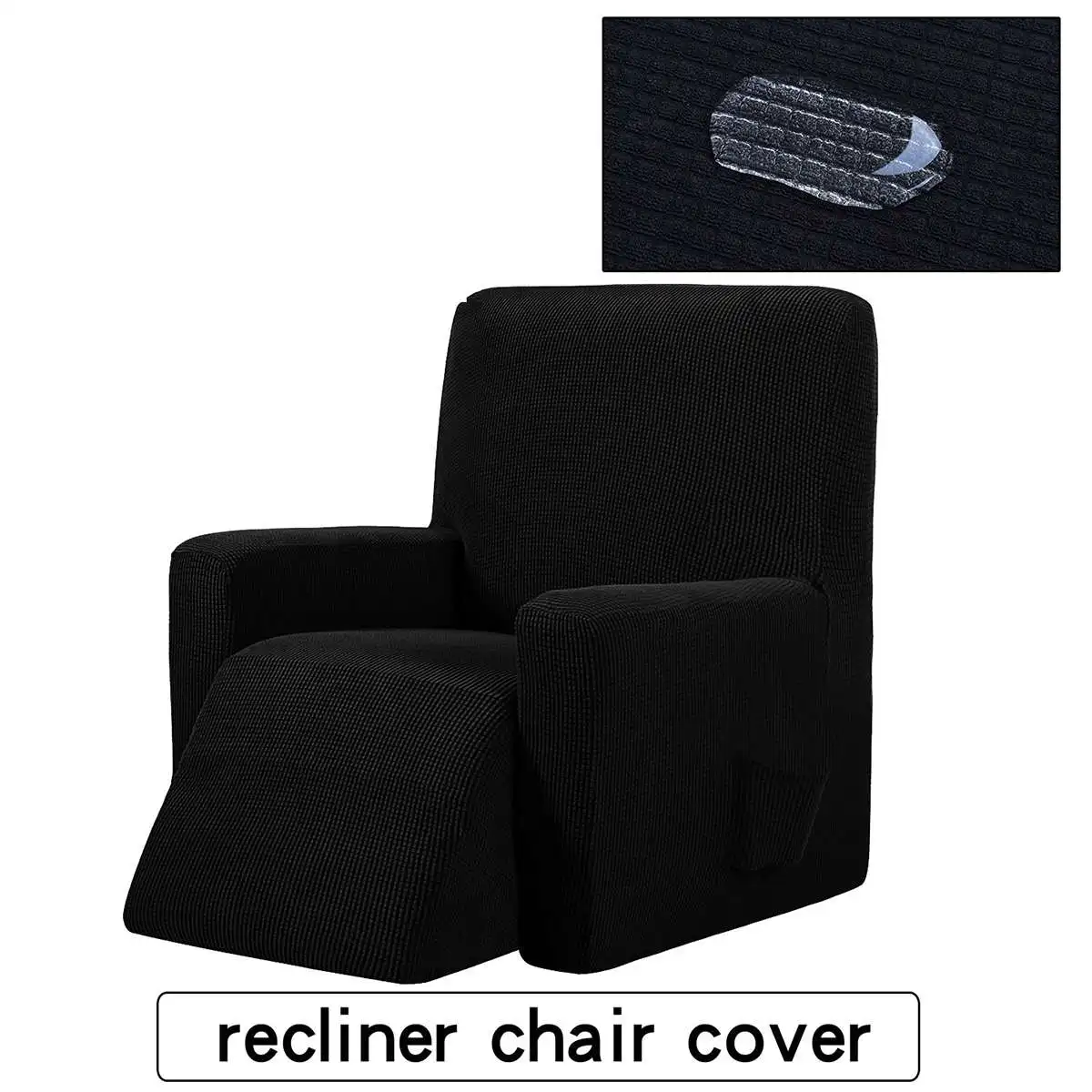 Recliner Couch Cover All-inclusive Sofa Cover Elasticity Stretch Anti-slip Furniture Slipcovers Chair Protector Single Seat Sofa - Цвет: Черный