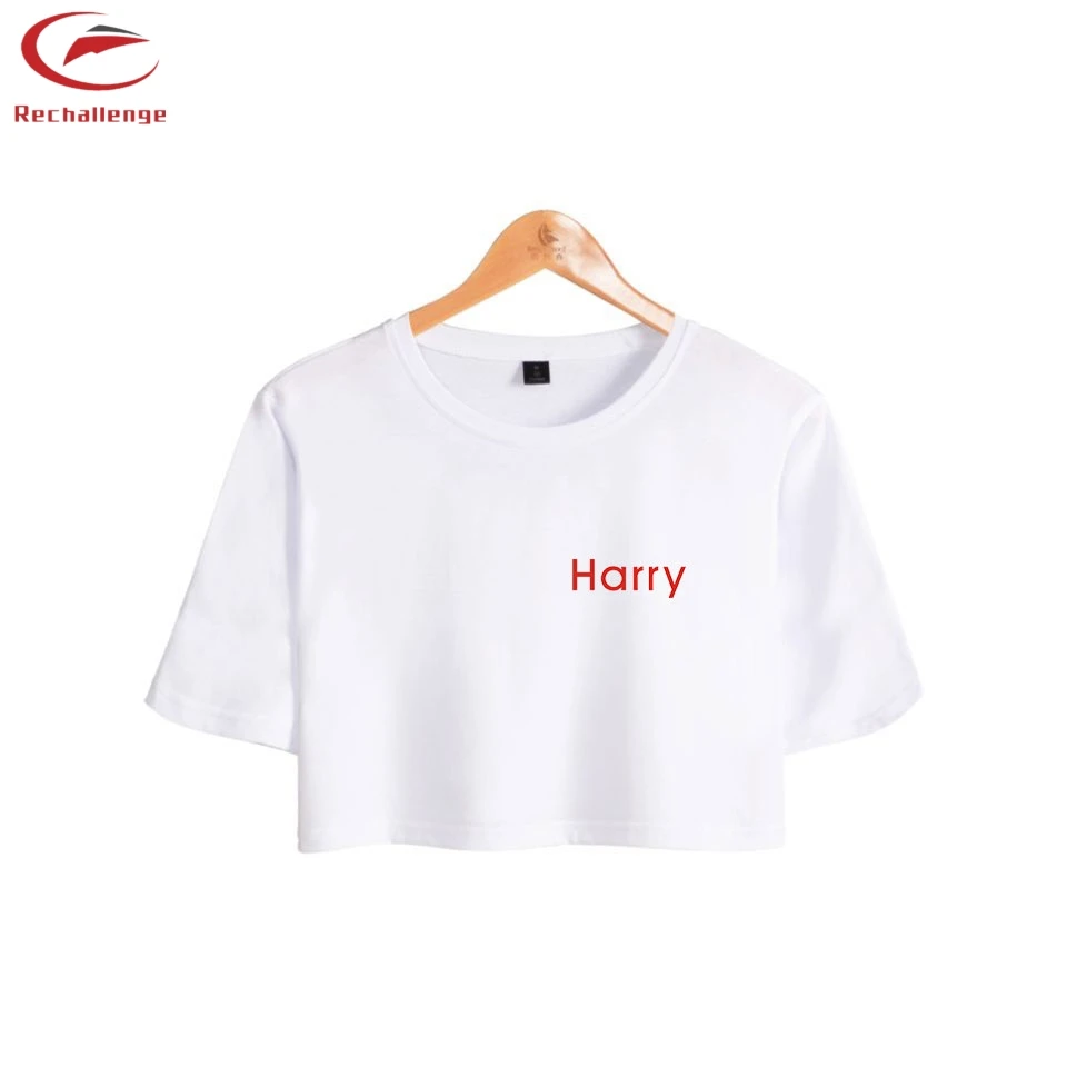 Женский укороченный топ с принтом Harry Styles модная повседневная футболка короткими