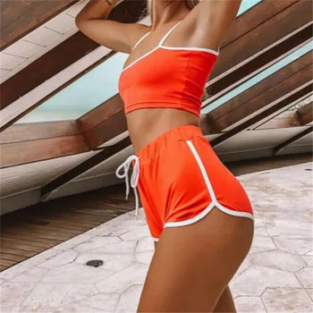 

Hirigin Women Sexy Athletic Suit Workout Sports Set String Vest Short Crop Tops+Hot Shorts 2Pcs Outfits