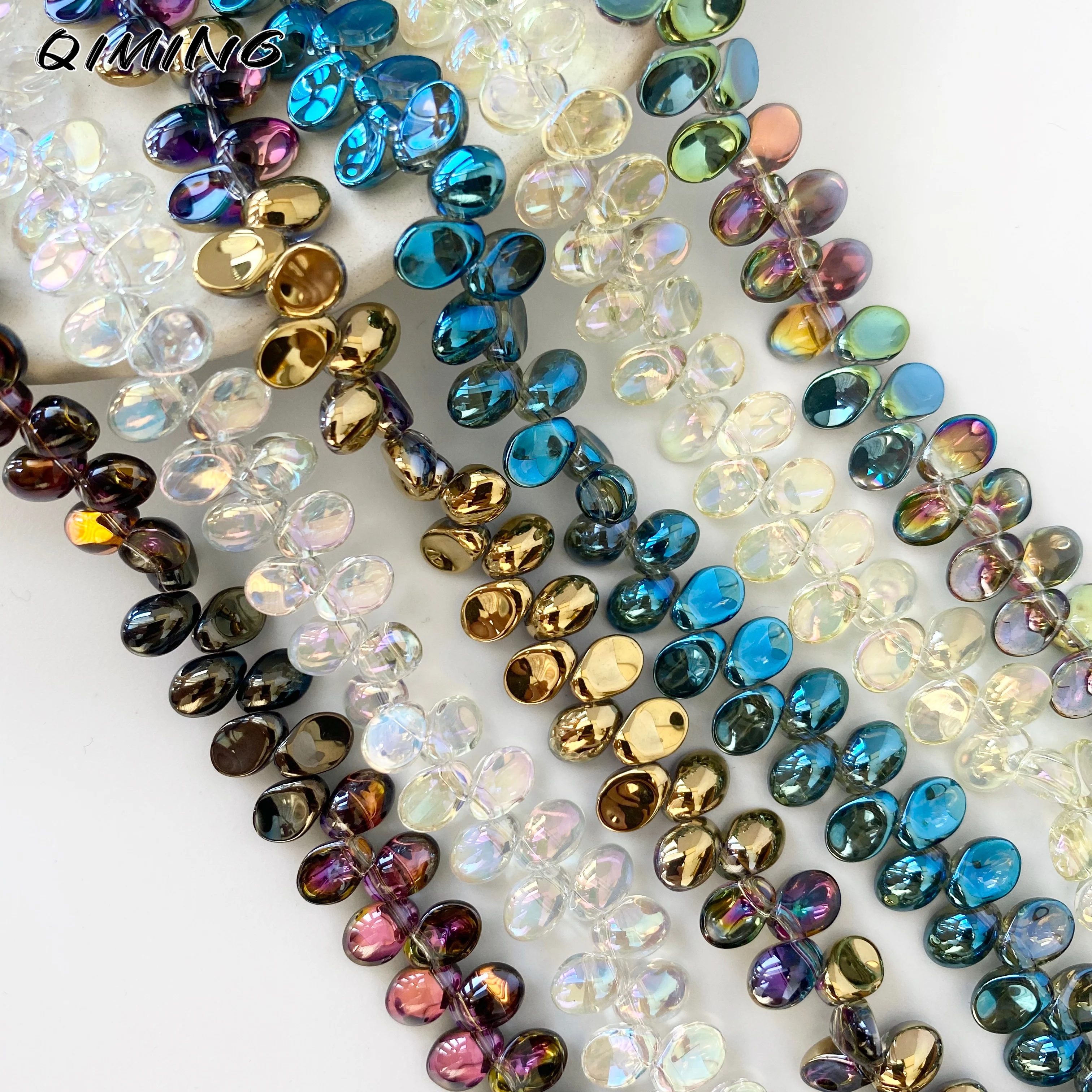 

6x8mm Glass Bead Petal Shape Loose Bead DIY Jewelry Making Women Bracelets Necklace Earrings