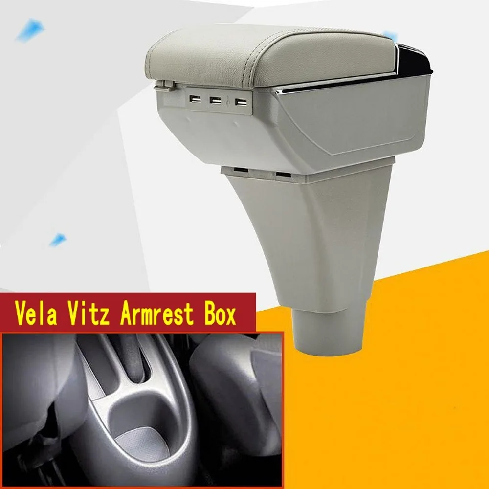 Для Vela Vitz Vela подлокотник коробка центральный магазин хранения содержания Yaris verso подлокотник коробка с подстаканником пепельница USB интерфейс
