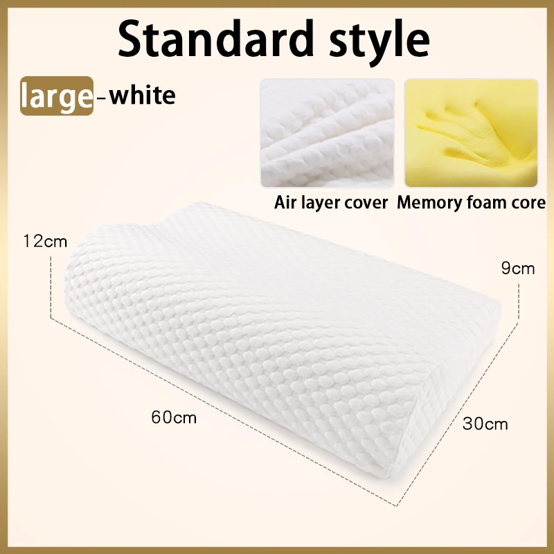 Standard style large Ортопедическая подушка для шеи из пены с эффектом памяти, шейный массажер, подушки для сна, медленный отскок, забота о здоровье, обезболивание, магнитное постельное белье - Цвет: Standard style large