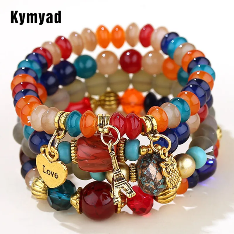 Lot De 5 Bracelets Chaînes En Métal Multicouches Style Bohème - Neuf Avec étiquettes