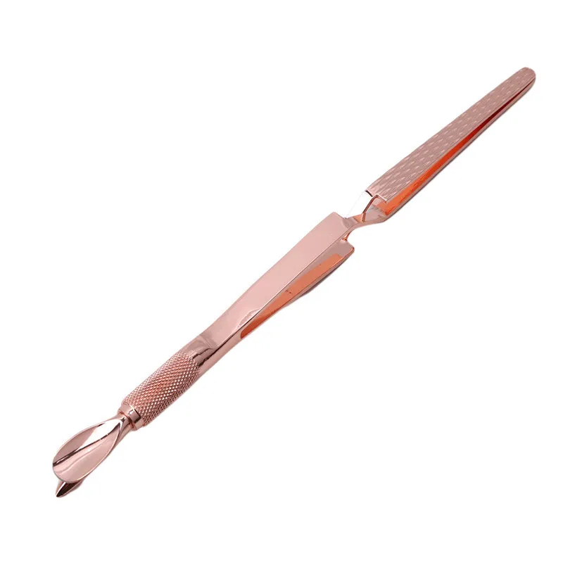 rose gold Маникюрные инструменты для ногтей Наборы комплект Нержавеющая сталь кутикулы Ложка Толкатель кусачки триммер маникюрные ножницы резак крест ногтей зажимы - Цвет: rose gold