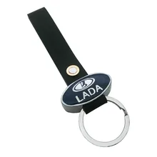 Кожаный+ металлический автомобильный брелок, автомобильный брелок для ключей, ключница для Lada niva kalina priora granta largus vaz samara 2110