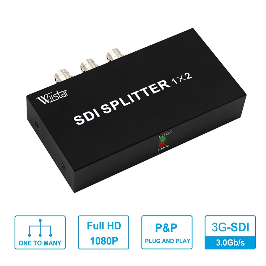 Wiistar-divisor de Vídeo Sdi 1×2 Extensor de Sinal para tv Vídeo Projetor Câmera e Monitor