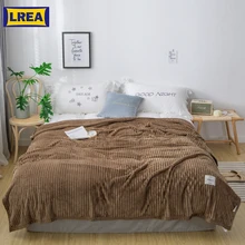 LREA зима плед полярная ткань покрывало одеяла кофе одеяло для кроватей и Диванный домашний декор флис ползать комфортную кожу