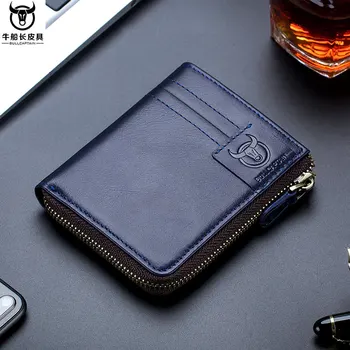 

BULLCAPTAIN 2019 New Arrival Mens Wallet Cowhide Coin Purse Designer Brand Wallet clutch leather wallet man wallets and purses