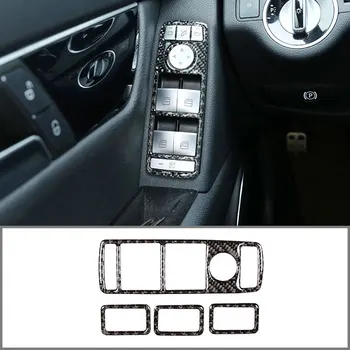 

For Mercedes-Benz C-Class W204 2007-2013 Glass Lifting Frame Real Carbon Fiber (Soft) Car Interior Accessories