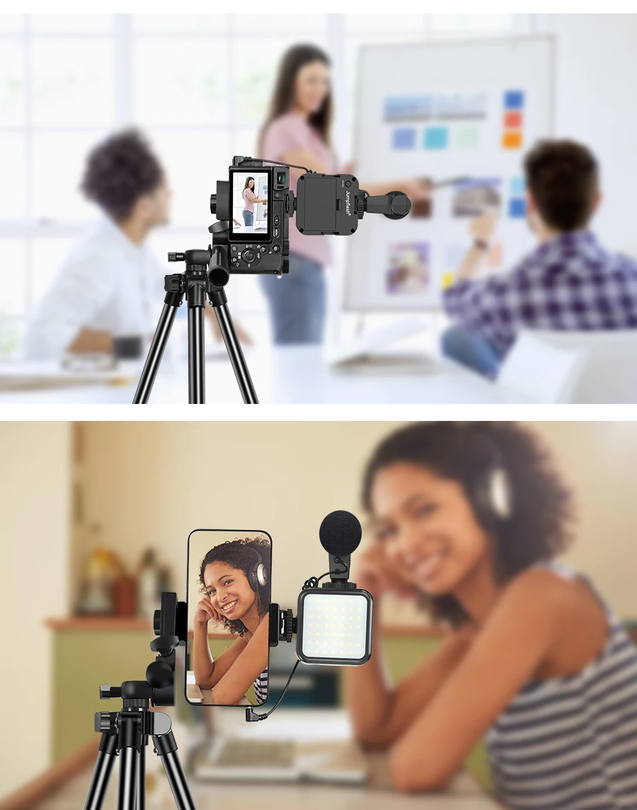 vlogging kits com luz de preenchimento vídeo