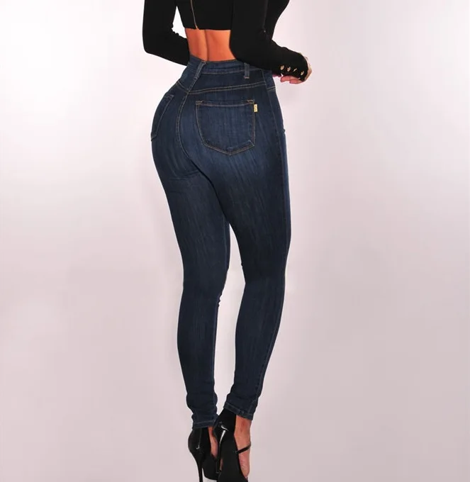 Jeans woman Plus Size High Waist Stretch Slim Five Button Jeans Women 2020