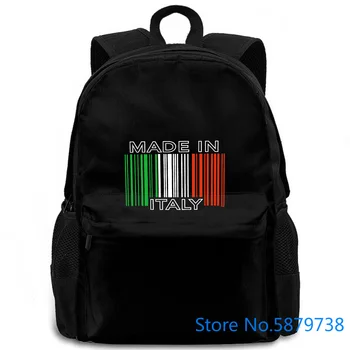 

New NEW! MADE IN ITALY Bar Code Italian Flag Italian Humor Male women men backpack laptop travel school adult student