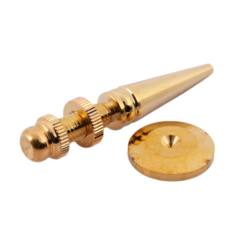 4PCS M8X75 Copper Speaker Spike Amplifier Shockproof Isolation Stand Feet Cone Base Pads Golded