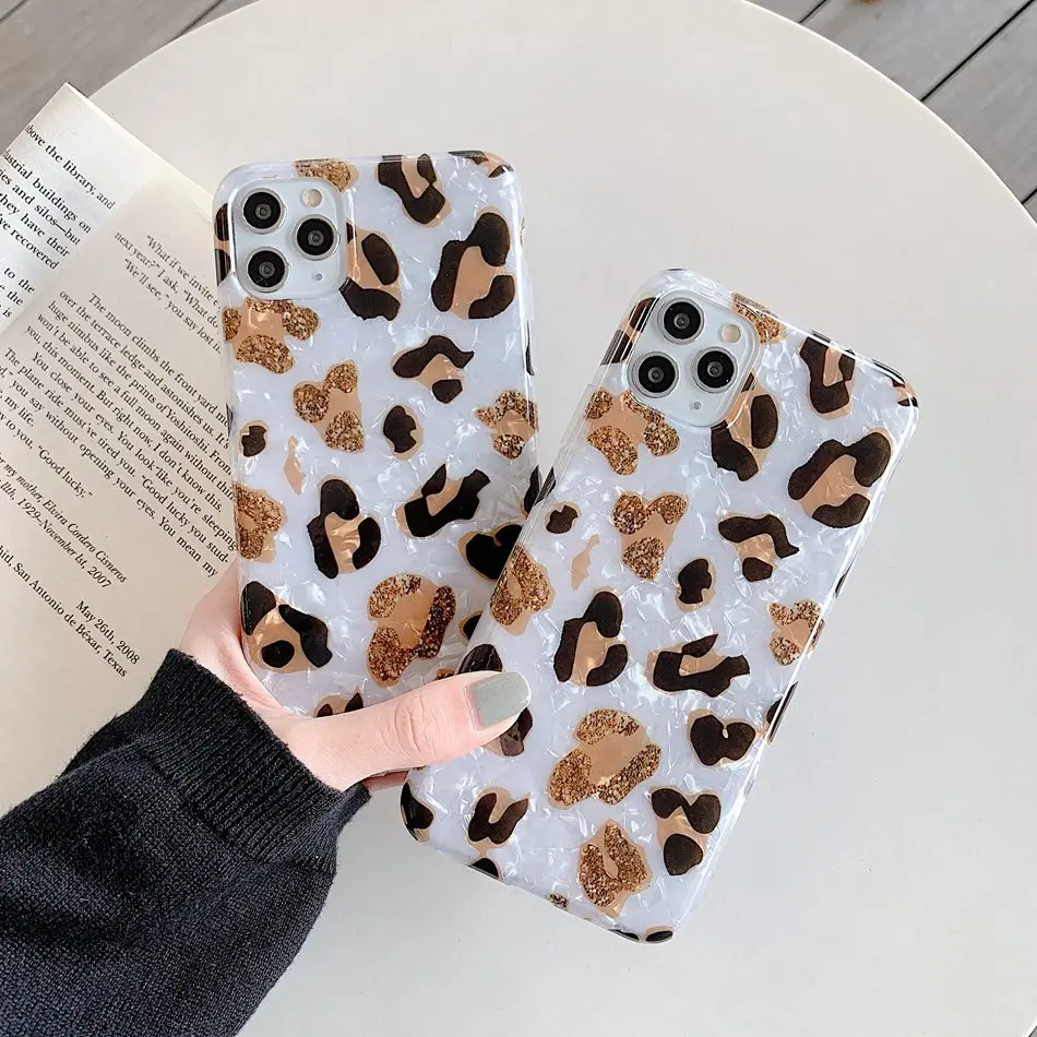 

For iPhone 11 Pro XS Max XR X Case 3D Fashion Shell Leopard Draft Phone Case For iPhone SE 8 7 Plus Soft Shockproof Back Cover