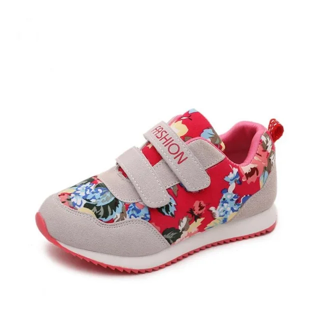 Новая весенняя детская обувь, кроссовки для девочек, детские туфли принцессы Эльзы и Анны, модные повседневные спортивные кожаные кроссовки для девочек - Цвет: Red