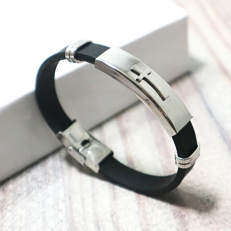 

New Style for Both Men And Women Fashion Bracelet Creative Cross Pattern Steel tai shou huan Customizable
