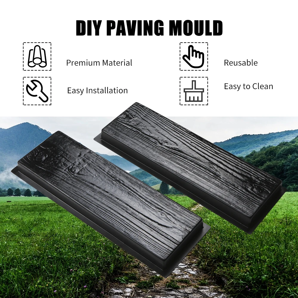 

Simulation of wood grain Wooden Boards Concrete Stone Mould Paving Mould Garden Stepping Stone Path Road Brick Mold Yard DIY