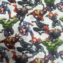 105 см Ширина Marvel Супер Герой Мстители Собрать белый хлопок ткань для мальчиков одежда домашний текстиль наволочки DIY-BK725