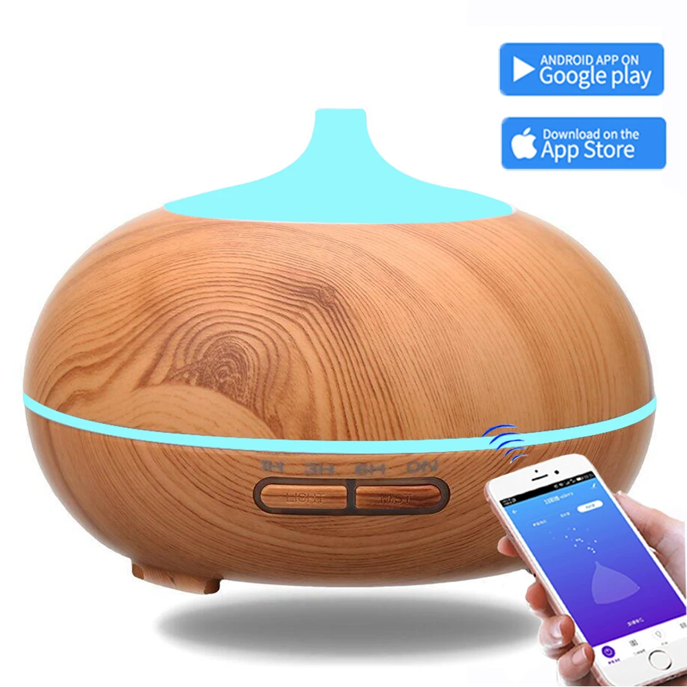 

550ml USB Air Humidifier Aroma Diffuser WIFI remote control 7 Colors Changing LED Lights cool mist maker Air Purifier for Home