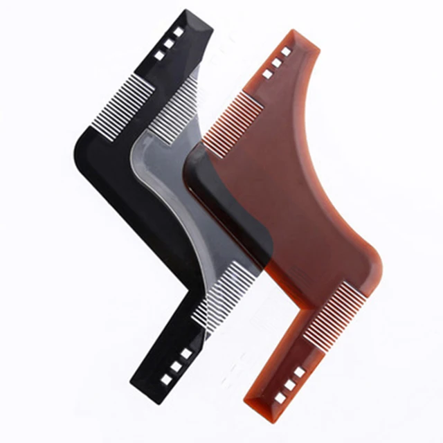 Fashion Beard Styling Template Comb New Barber Tool Mustache Symmetry Trimming Styling Stencil 3 Colors Optional Styling comb 4