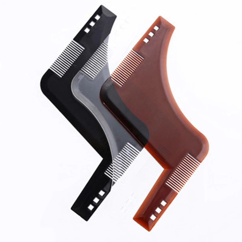 Fashion Beard Styling Template Comb New Barber Tool Mustache Symmetry Trimming Styling Stencil 3 Colors Optional Styling comb 4