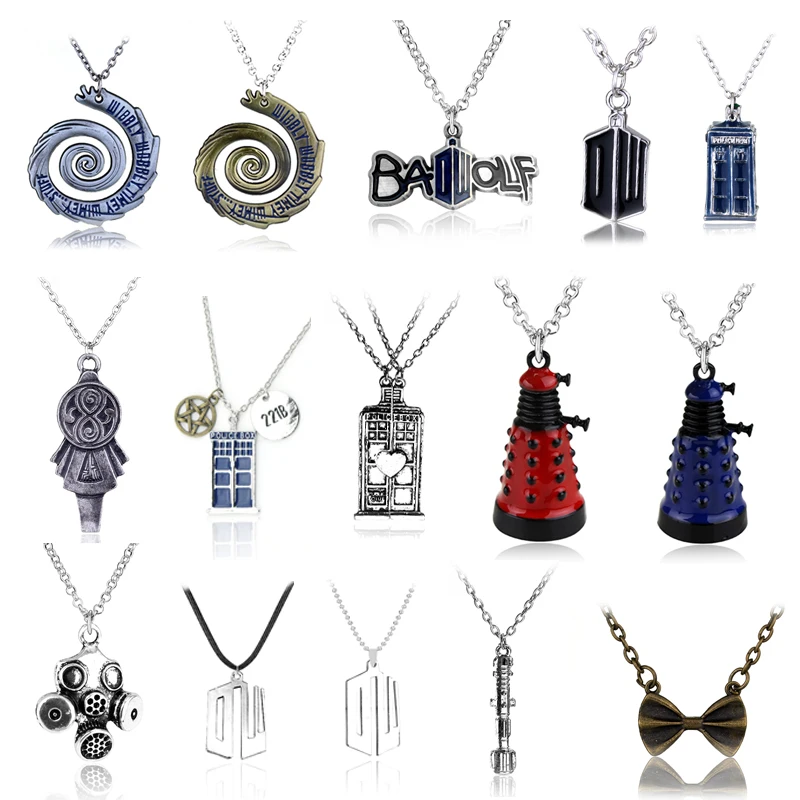 Ожерелье Wibbly Wobbly Timey Wimey 11th Doctor Sonic отвертка Оловянная отделка вдохновленная 3D