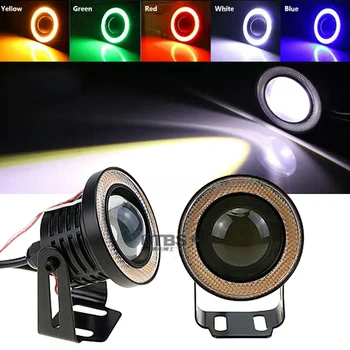 

OTBS 2pcs High Power 2.5/3.0/3.5" Projector Universal LED Fog Light White COB Halo Angel Eye Rings DRL Driving Bulbs Car Light