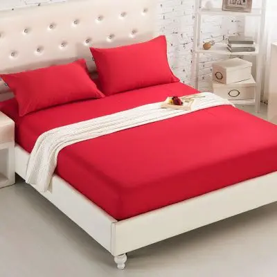 

Bed Cover Multi-specification Red Solid Color Bed Sheet Hotel Mattress Protection Cover Protection Cover / Matching Pillowcase