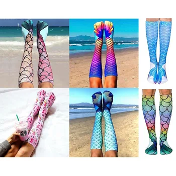 

Women's Tights 3D Gold Silver Shiny Flakes Silk Stockings Ladies Faux Tattoo Stockings Fish scale pattern stockings