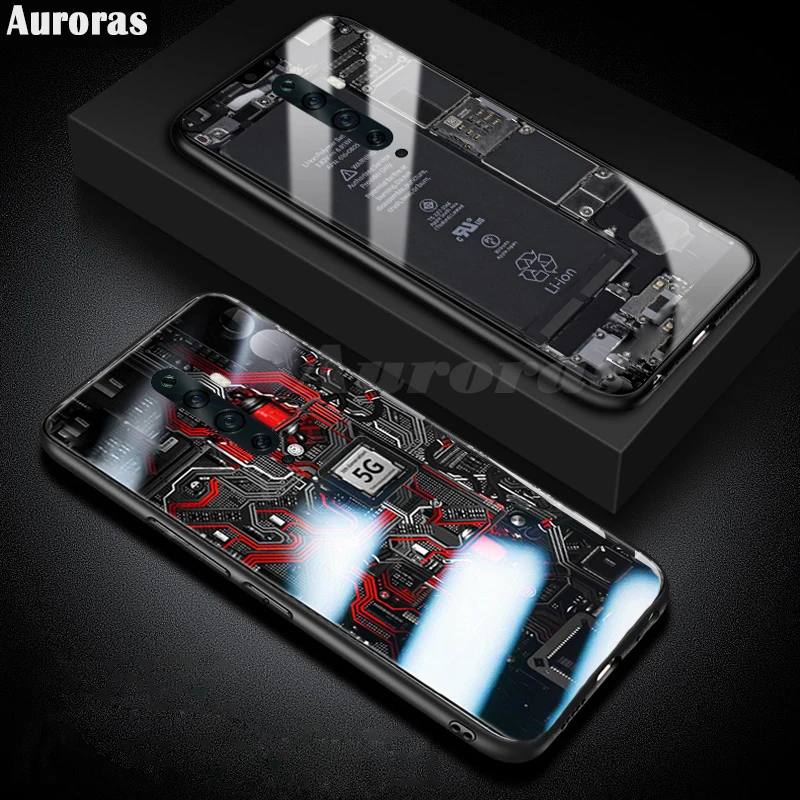 Auroras For OPPO Reno 2Z Case Explorer Painted Tempered Glass Silicon Protective Phone Cover For Reno 2F 2 Cases