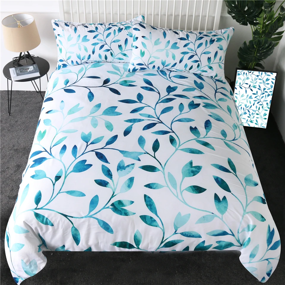 Aqua blue vine Printed Bedding Sets Duvet Cover Set&ampPillowcase Quilt Bedclothes Home Bedroom Decor Bed Set | Дом и сад