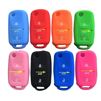 

Silical Gel Car Key Cover Case For VW Volkswagen Jetta beetle New 3 Buttons Folding Car Key Flip Key Shell Case For Keys holder