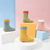 3 Pairs/lot Children's Socks Solid Striped Spring Boy Rubber Anti Slip Newborn Baby Floor Socks Cotton Infant Socks For Girls 2