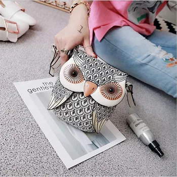 

Cute Owl Shape Shoulder Bag Mini Messenger Bag cartoon leather bags FOR Girls Cartoon with Crossbody Phone Bag