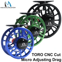 Maximumcatch TORO 3-8WT Летающая Рыболовная катушка с микро регулировкой сопротивления с ЧПУ обработанная резка 6061-T6 алюминиевая Летающая катушка