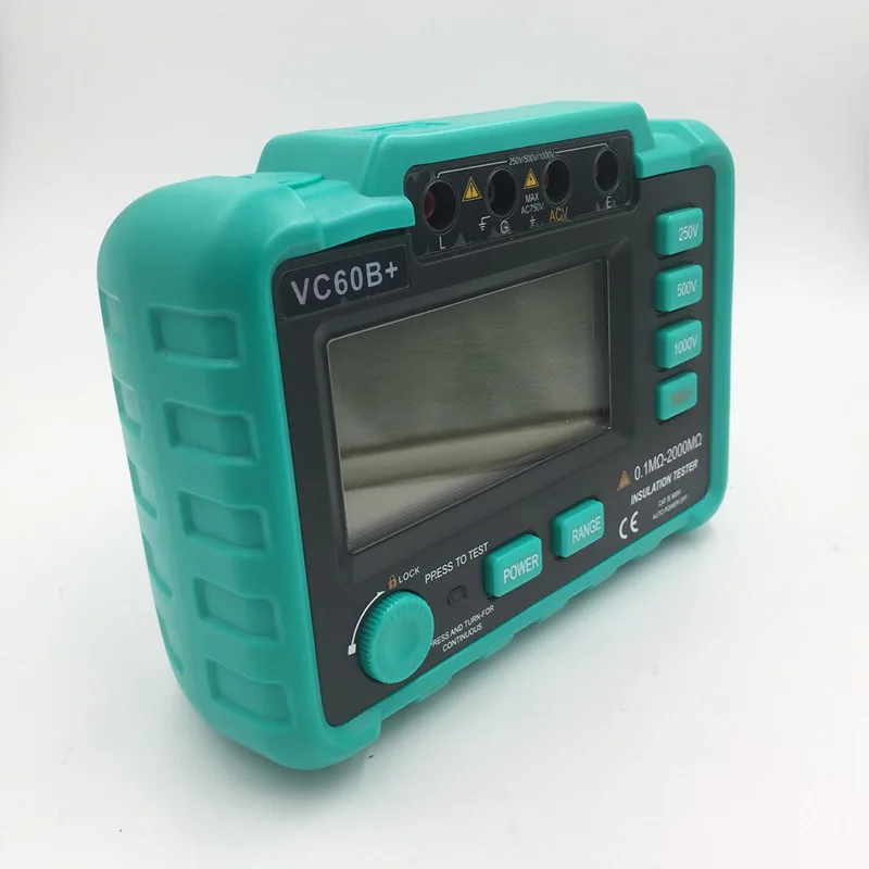 VC60B+ цифровой тестер сопротивления изоляции мегомметр Мегаомметр Сопротивление заземления сопротивление тестер DC250V/500 V/1000 V