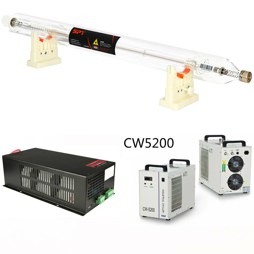 CO2 металлическая головка лазерная трубка 130 вт 150 с источником питания CW5200 водяной
