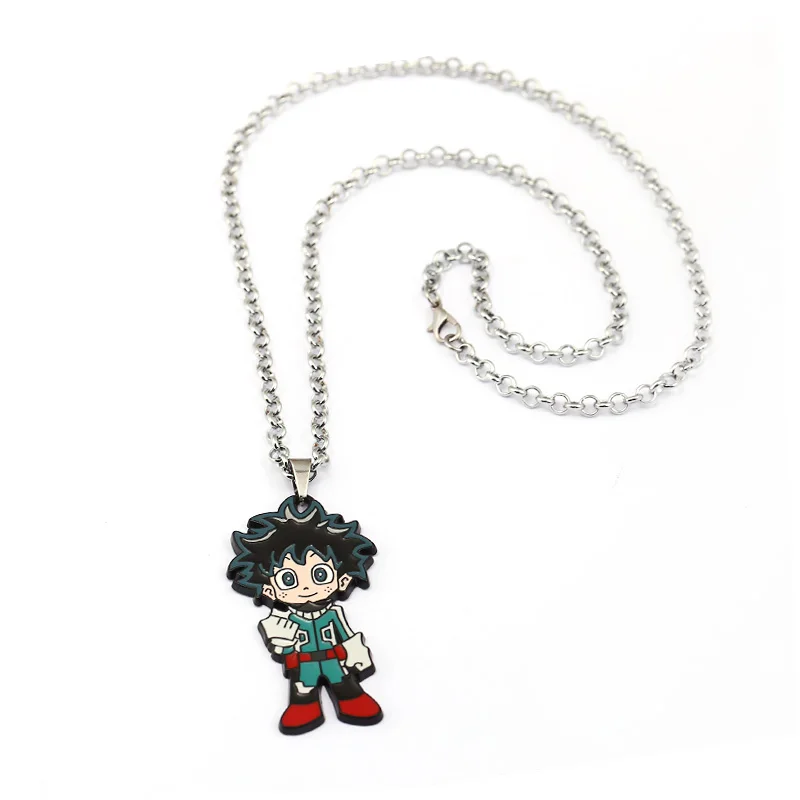 Ожерелье с эмалью для мужчин и женщин длинная мультяшная цепочка кулоном в стиле